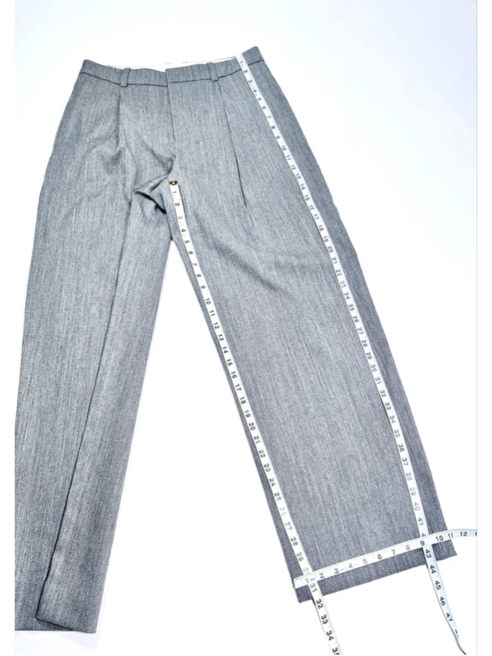 Vince Womans Trausers Wool Blend Pleated Pants Grey Size 8 Wool Viscose Tailored - Picture 9 of 11